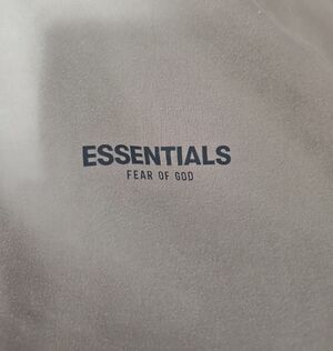 Fear of God ESSENTIALS Heavy Hoodie in Off-White with Black Logo